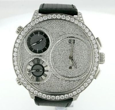 Curtis & Co. Mens Big Time World Watch Diamonds 57mm Diamond Bezel