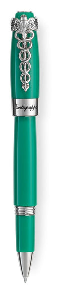 Montegrappa Caduceus Medical Green Resin and Palladium Ballpoint Pen 