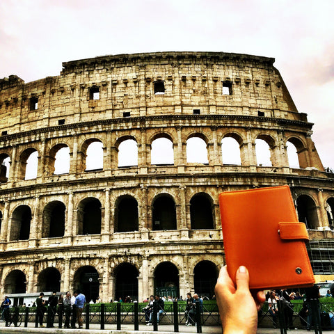 Orange multiple passport holder Rome