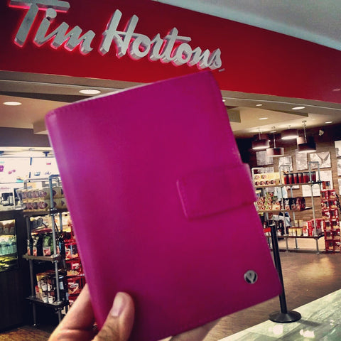 Pink Passport Holder Toronto Tim Horton's