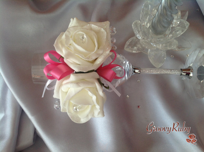 hot pink wrist corsage