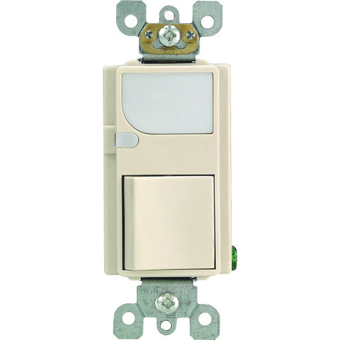 Leviton Combination LED Sensor Guide Light and Switch, 120 Volt, 15 Amp, Light Almond