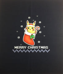 Pokemas Pikachu custom knit panel approx 18"x21"
