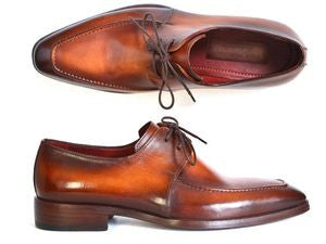 Paul Parkman Brown Leather Apron Derby Shoes - Ceiba Imports
