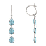 Sorrento Triple Drop Earring Silver Blue Topaz - Ceiba Imports