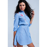 Blue striped shirt dress - Ceiba Imports