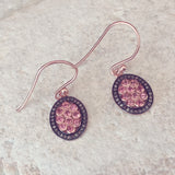 Diamond Oval Pink Tourmaline Earring