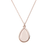 Pisa Mini Teardrop Necklace Rosegold Rose Quartz - Ceiba Imports