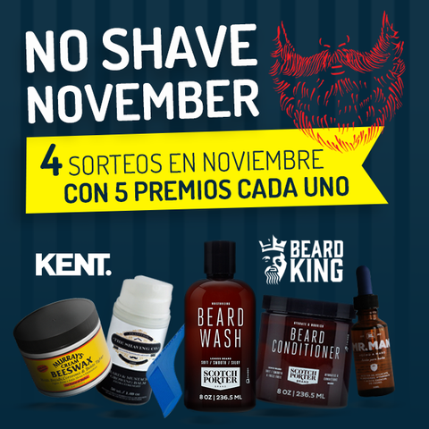 Gana gratis bálsamo de crecimiento, aceites para barba, peines y ceras. Promocion NoShaveNovember