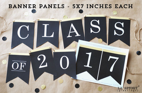 free graduation printable banner class of 2017