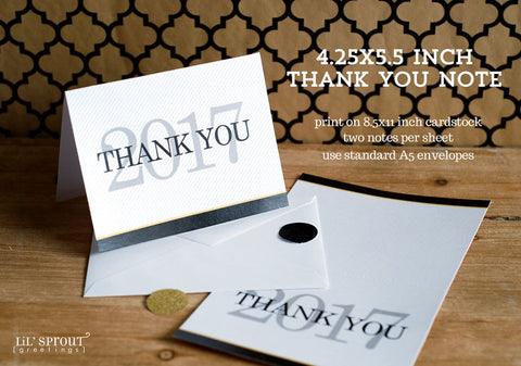 free class of 2017 graduation thank you note printable