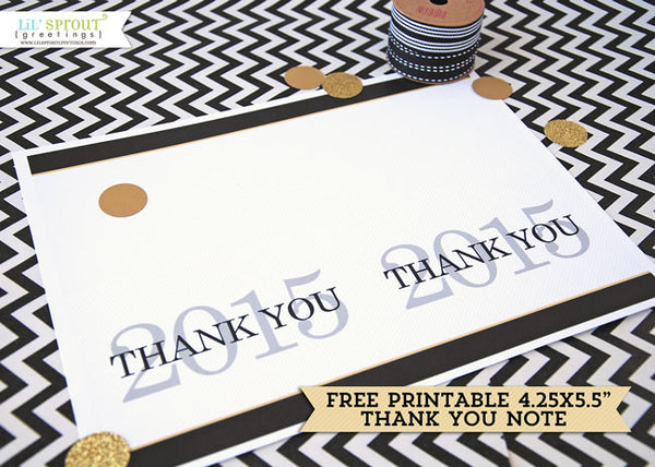 free printable graduation thank you note | LilSproutGreetings.com