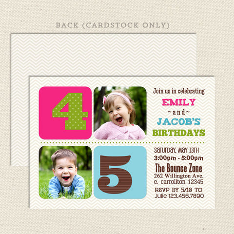 Joint Birthday Party Invitations Lil #39 Sprout Greetings