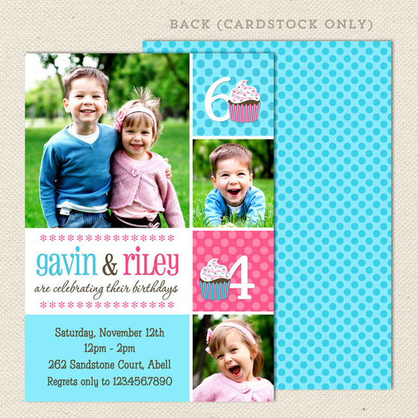 Fun Joint Birthday Party Invitations – Lil' Sprout Greetings