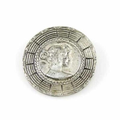 Vintage Dark Silver "Cameo" Relief Brooch 1940S - The Best Vintage Clothing