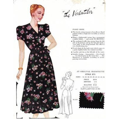 VINTAGE MAISONETTE FABRIC SWATCH 1940S 8X11 873 873 - The Best Vintage Clothing