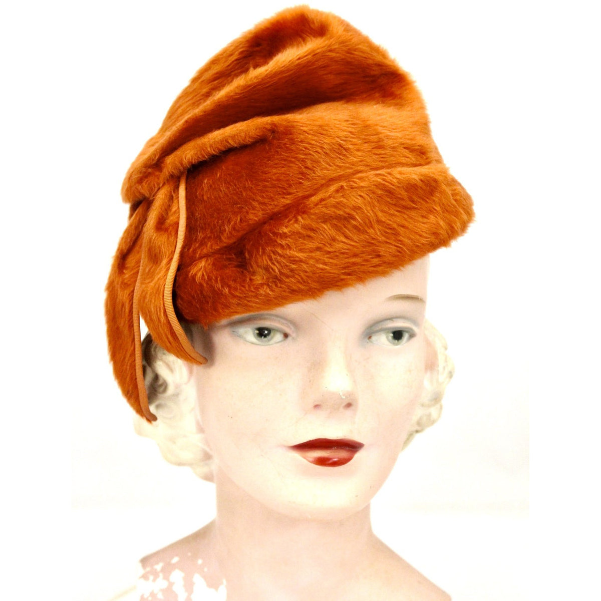 orange fur hat