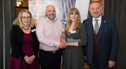 Tim & Gill of The Artisan Smokehouse receiving their award at the Pig & Poultry Awards