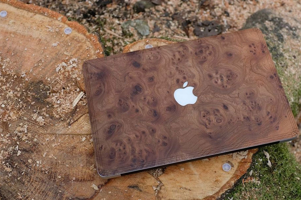 Carpathian Elm Burl Real Wood MacBook Skin