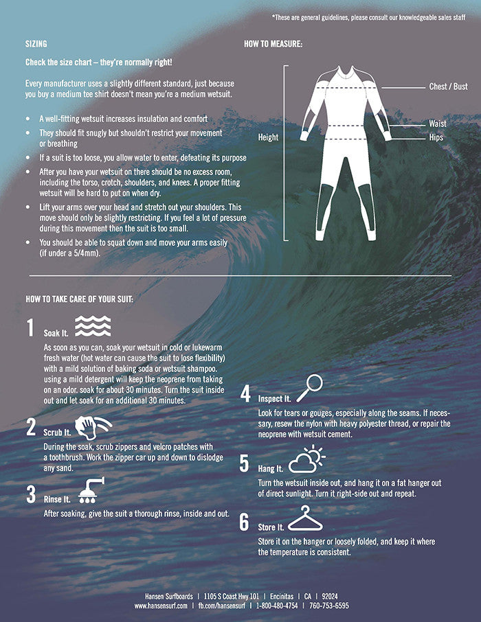 Wetsuit fitting guide page 2