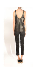 boxy leather tank top