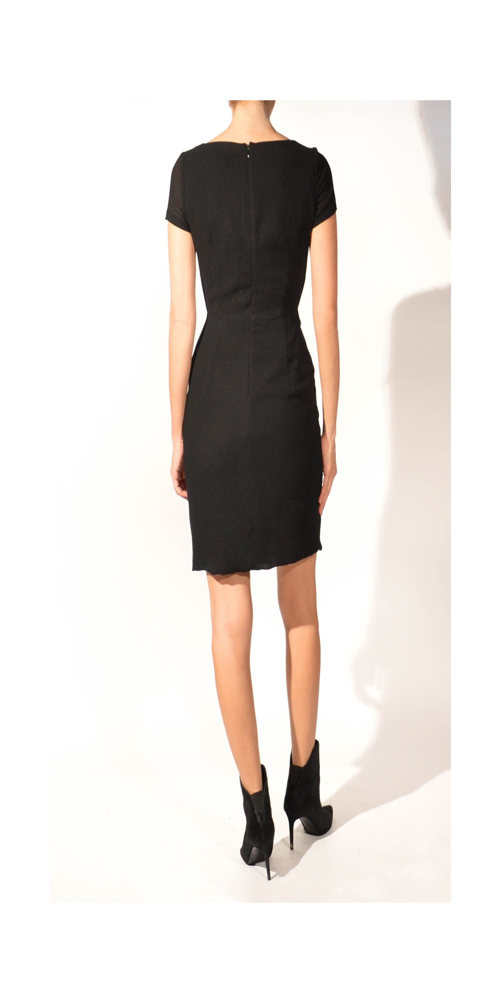 Theory Black Dress with Cap Sleeves: Size 2
