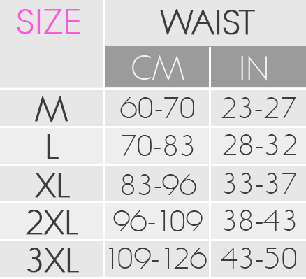steel bone corset size