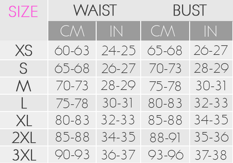 sculpting underbustt sizing