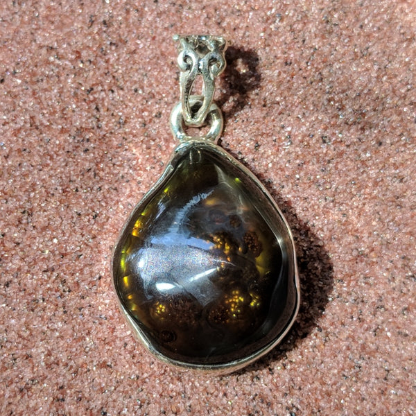 fire agate pendant