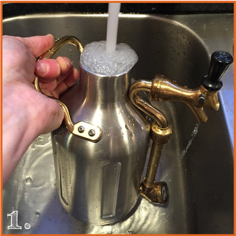 Remove cap and fill uKeg with hot water