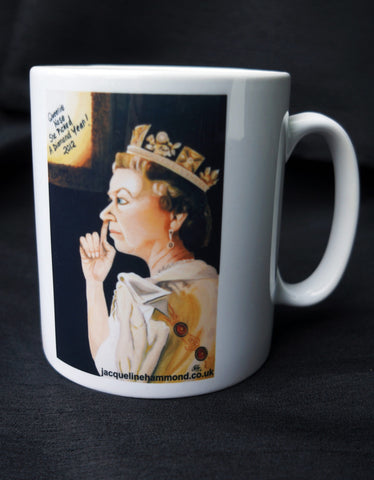 Queens Jubilee Mug by British artist Jacqueline Hammond as discussed on BBC Radio Sussex