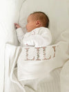 Personalised Embroidered Floral Name Cellular Blanket