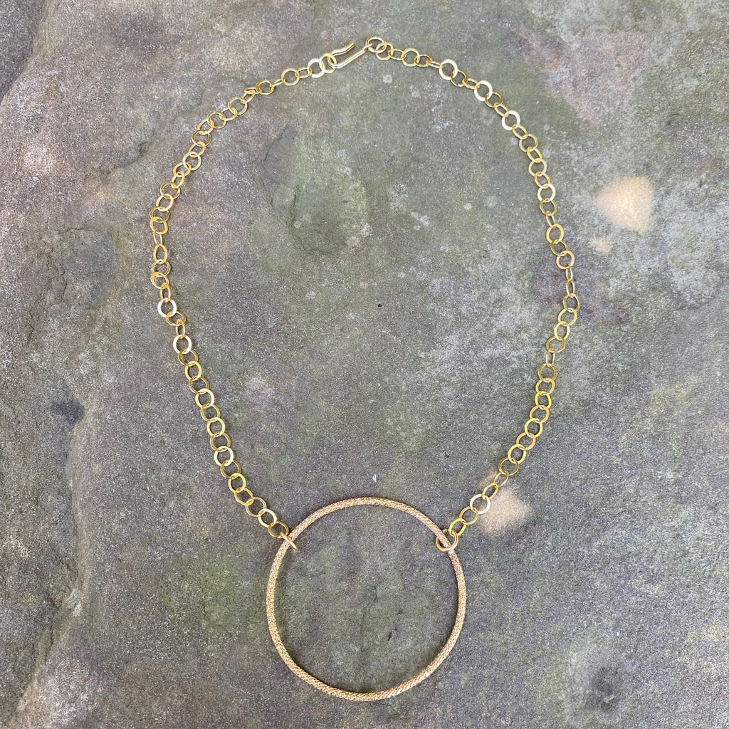 14K GF Sparkle Circle Necklace