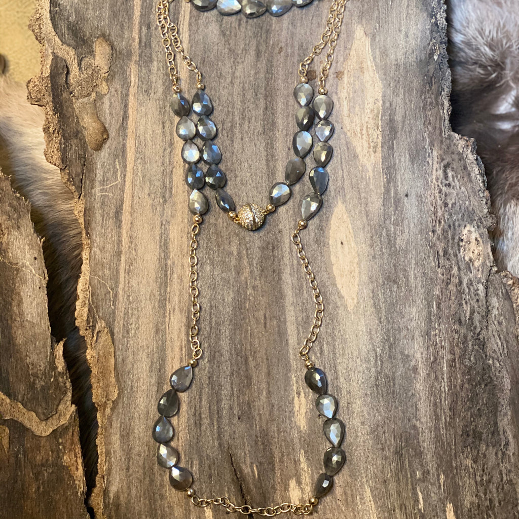 14K GF Chain and Australian Moonstone Necklace