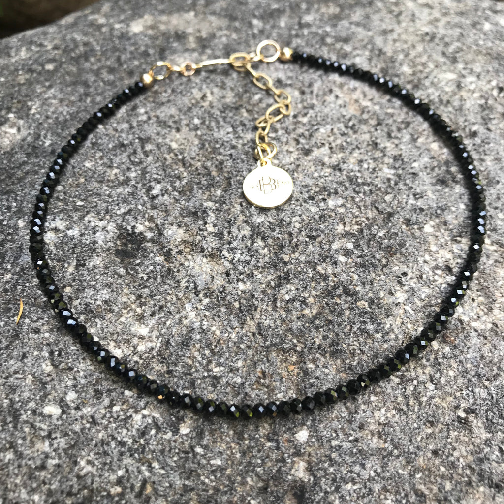 14K GF Mystic Black Spinel Choker