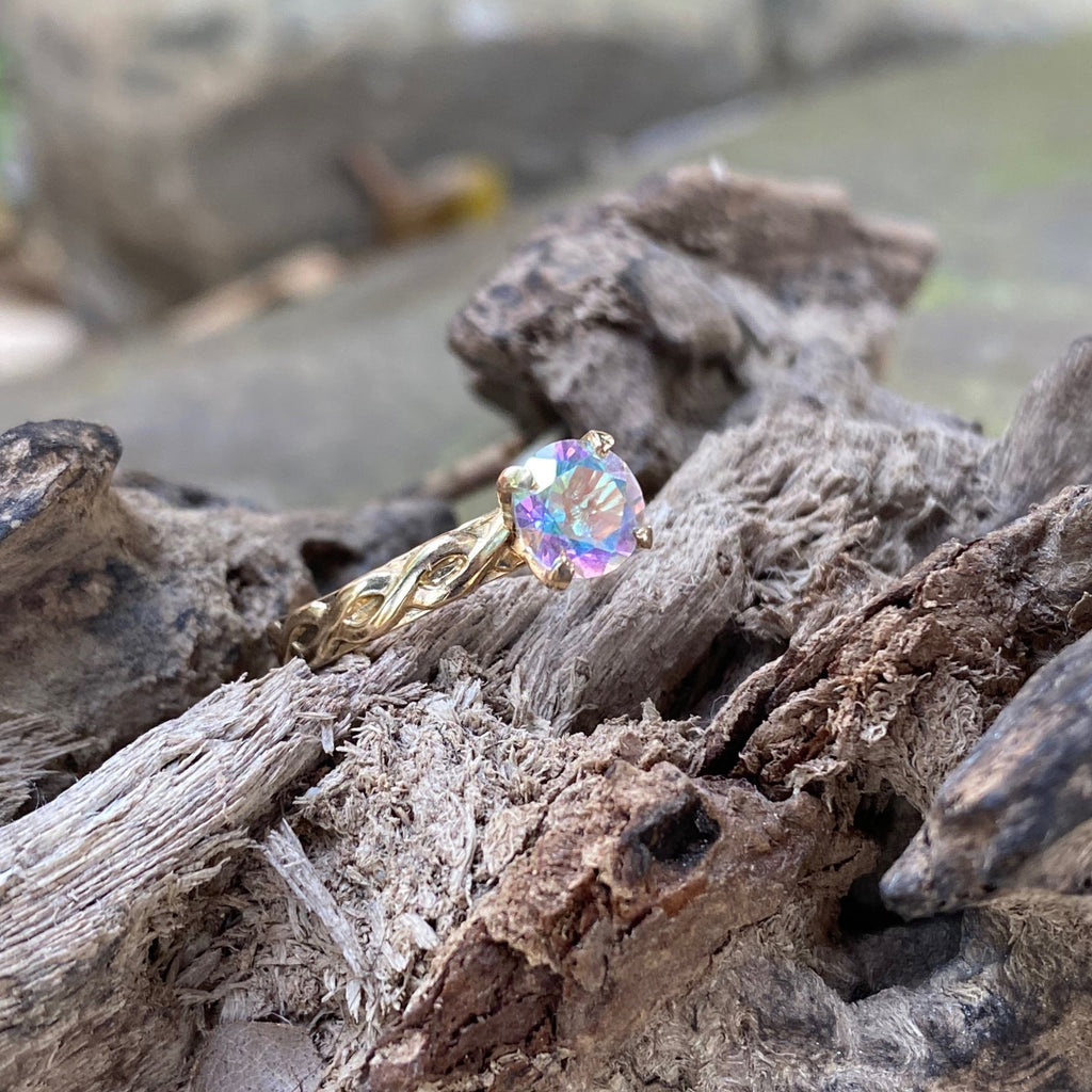 14K Gold Mystic Topaz Ring