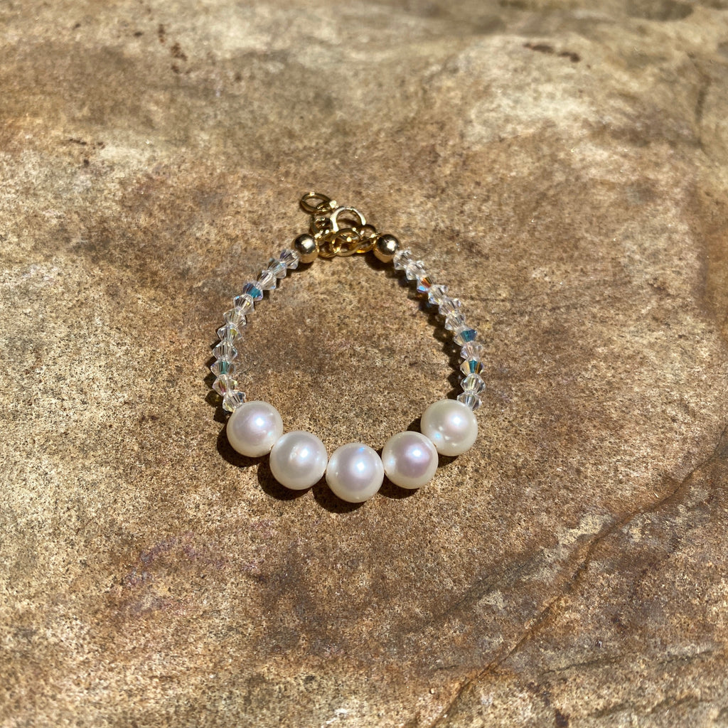 Pearl and Crystal Baby Beshea Bracelet