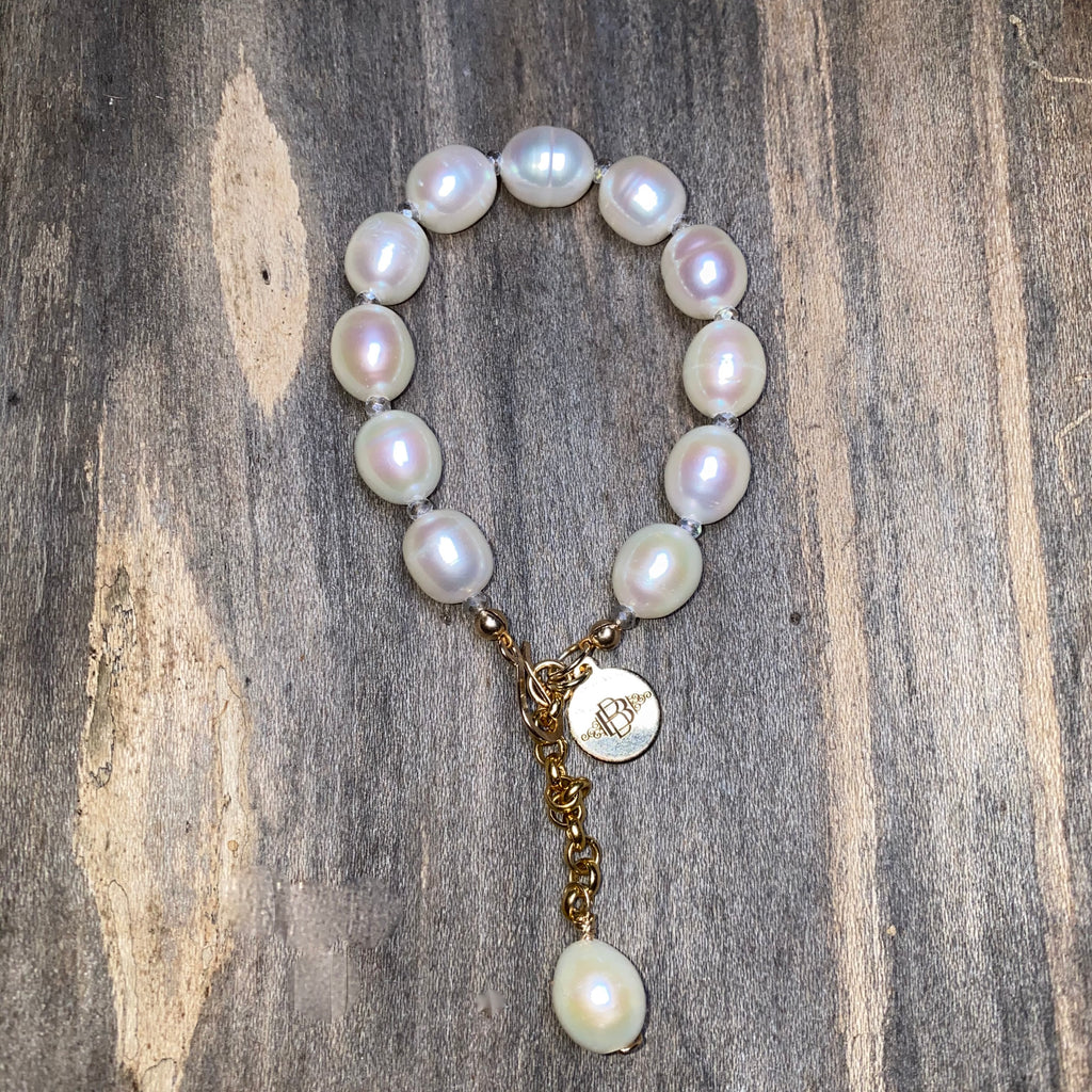 14K GF Pearl and Labradorite Bracelet