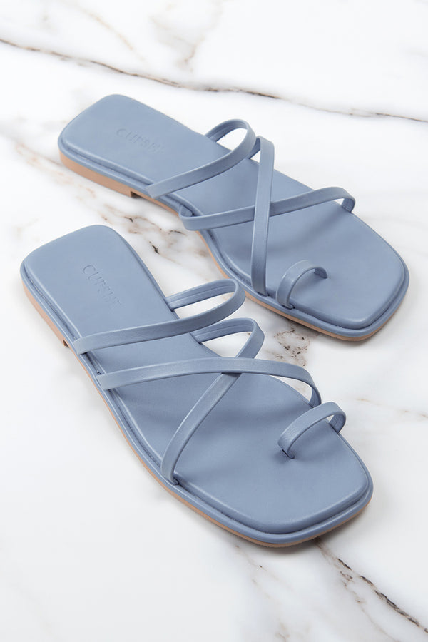 Cabana Party Blue Strappy Thong Sandals