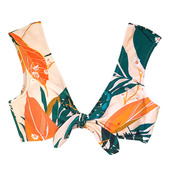 Bright Leafy Print Bikini Top