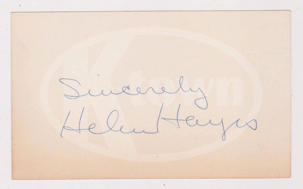 Helen Hayes Presidential Medal Of Freedom Actress Original Autograph S K Townconsignments