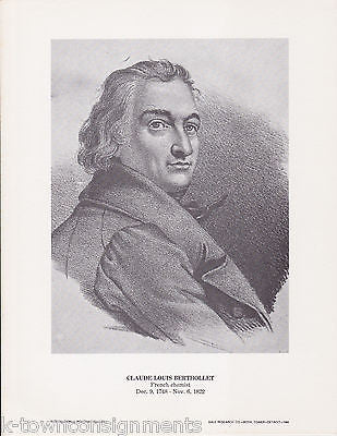 Claude Louis Berthollet Chemist Vintage Portrait Gallery Artistic Poster Print - K-townConsignments
