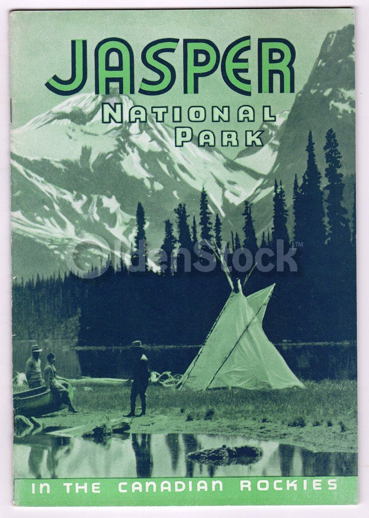 Jasper National Park Beautiful Canadian Rockies Vintage Graphic Advert K Townconsignments