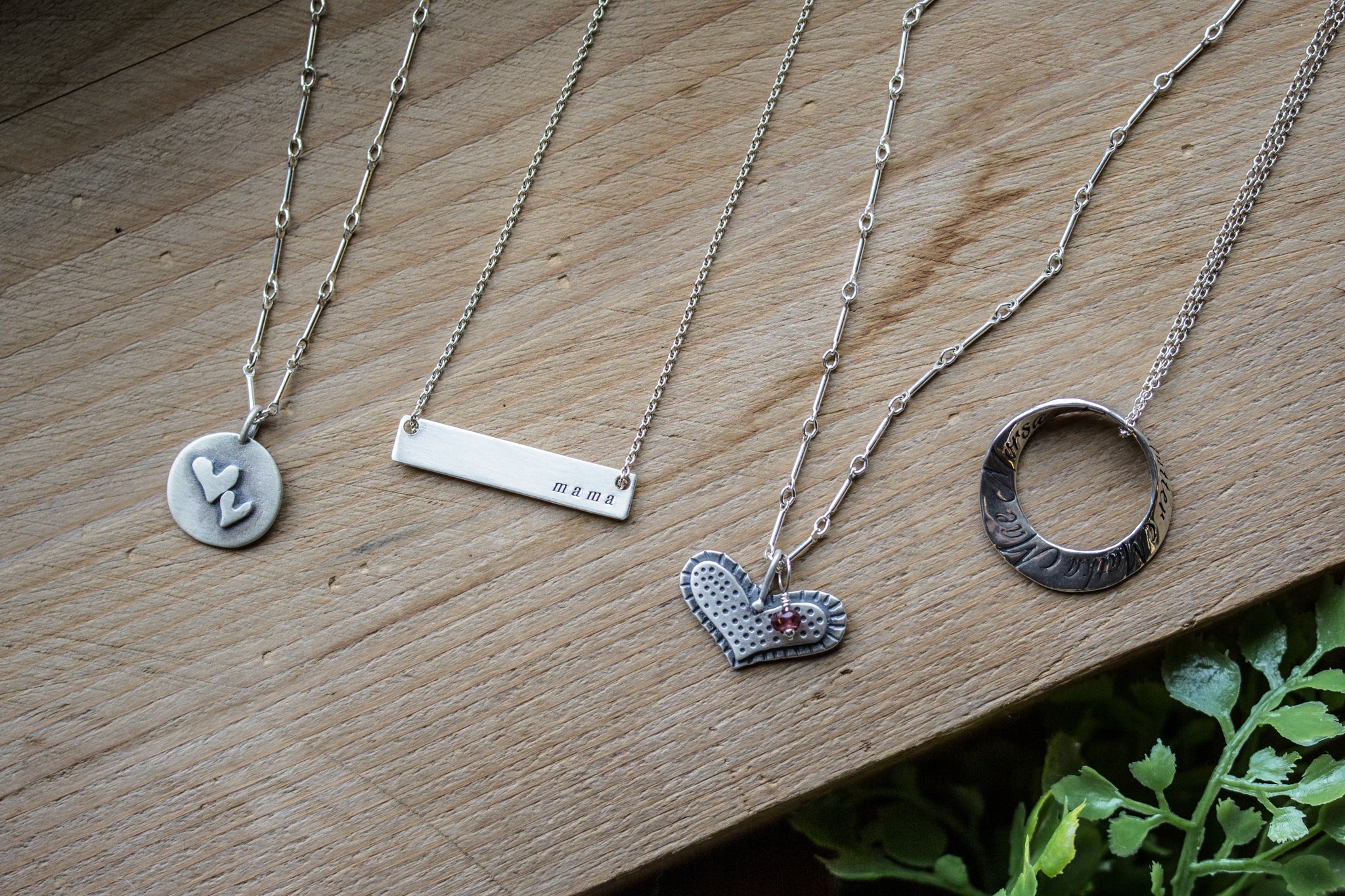 Stamped Silver Jewelry Necklaces