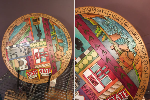 Custom Sioux Falls themed lazy susan. 