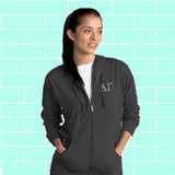 Beach Full-Zip Hooded Sorority Tee with Embroidery 