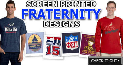 Custom Greek Fraternity clothing with screen print artwork
