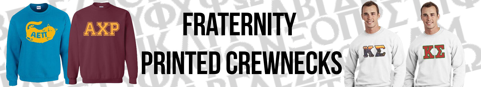 Greek Fraternity Printed Crewneck Sweatshirts
