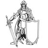 Full armor knight Design engraved wood Custom Greek merchandise 