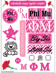 Phi Mu Sorority Greek stickers and gear